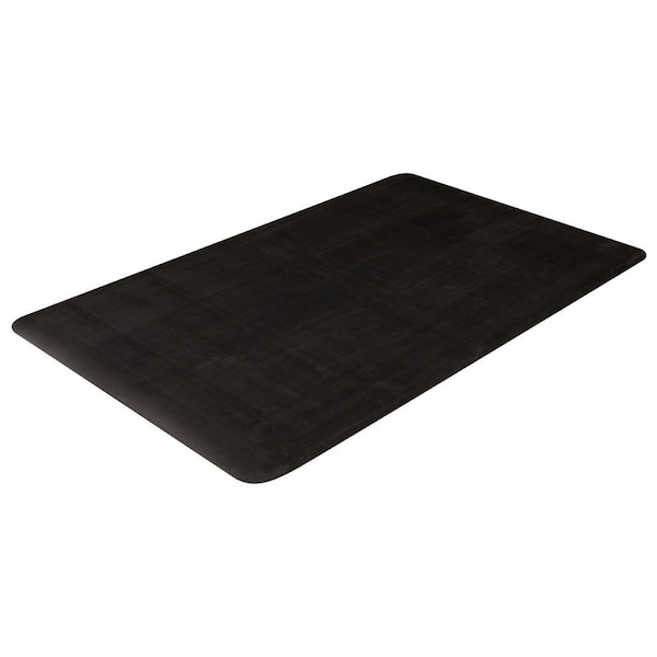 Antifatigue Mat, 75' L x 2' W, 9/16" Thickness, Rubber, Black